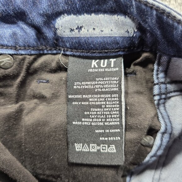 Kut From The Kloth Jeans Womens 8 Blue Distressed Skinny Raw Hem Ankle Stretch - Picture 6 of 10